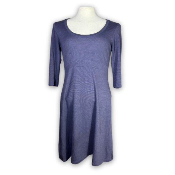 Horny Toad (Toad&Co) Purple 3/4 Sleeve Jersey Knit A-Line Dress Sz Medium - Picture 1 of 9